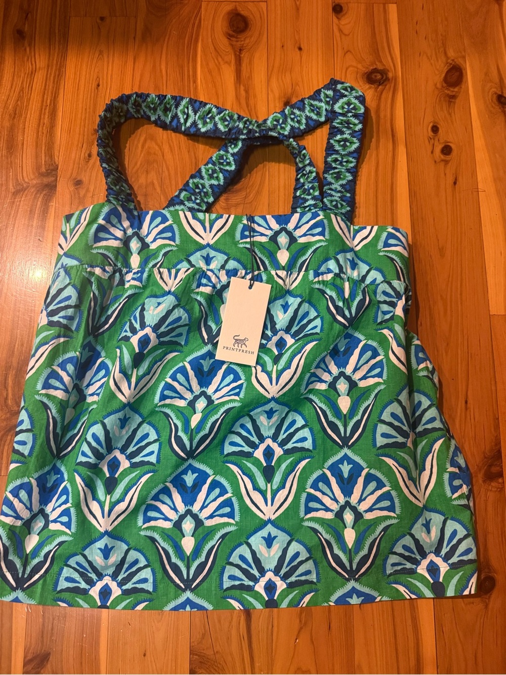 NEW⭐️ Printfresh Mila Top Geo Floral Green Juice $128